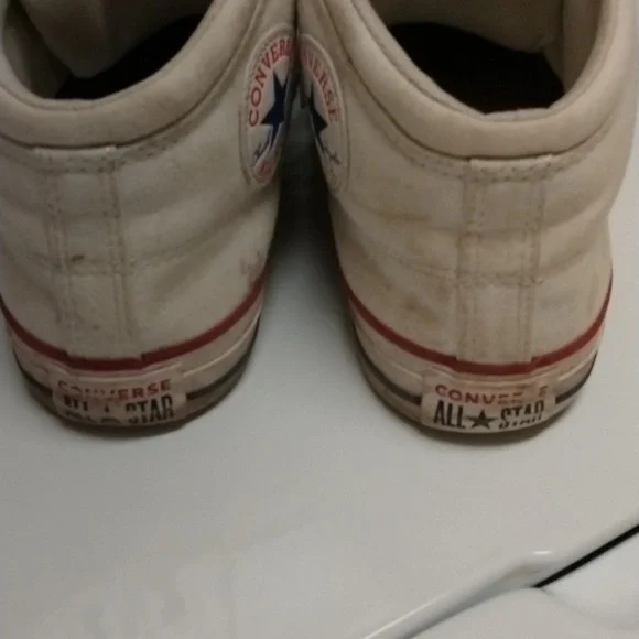 Converse White All Star Chuck Taylor High Top Converse Men’s Sneakers Size 9 - Picture 4 of 8